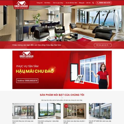 Mẫu web bán cửa nhôm