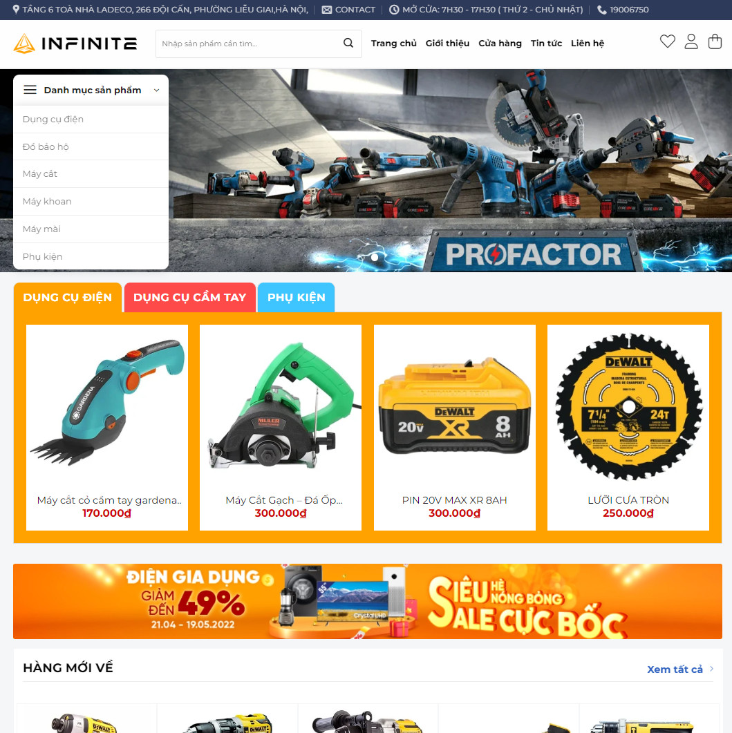 Theme wordpress bán sản phẩm điện cơ