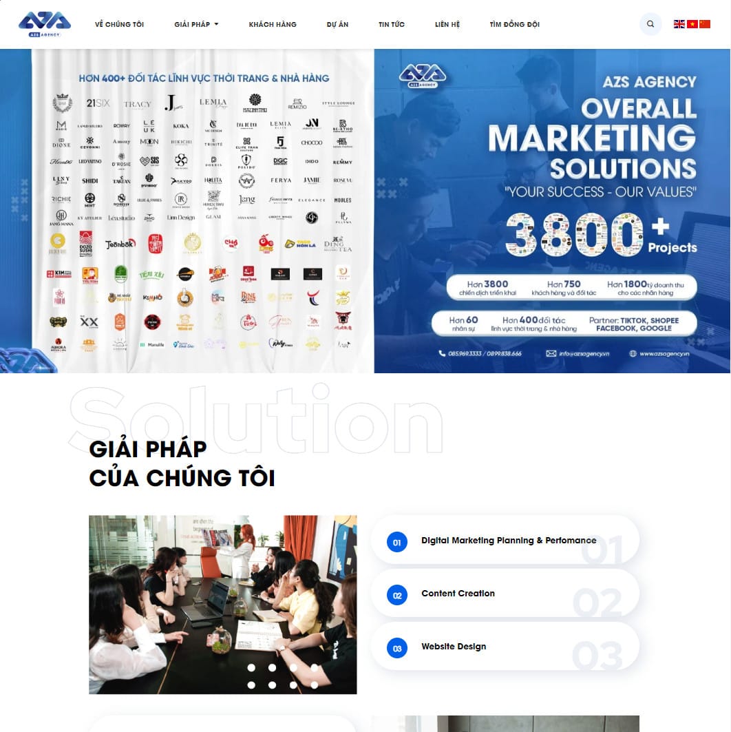 Theme wordpress công ty marketing, agency digital, thiết kế web