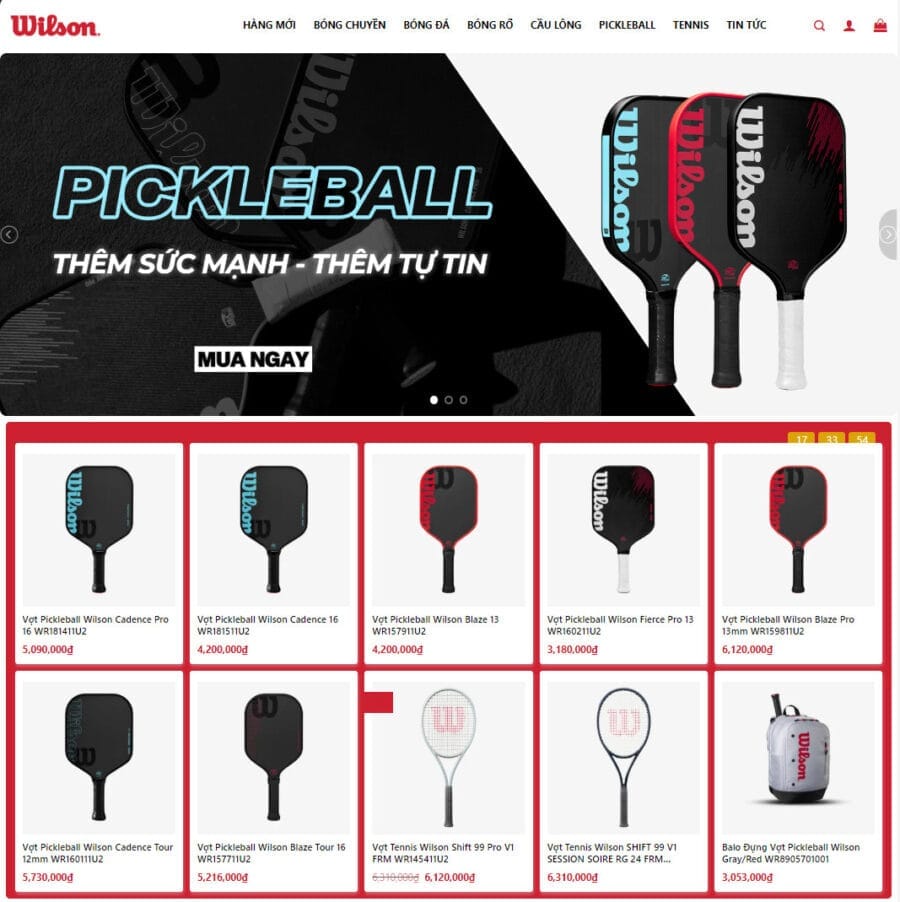 Theme wordpress bán vợt, phụ kiện pickeball